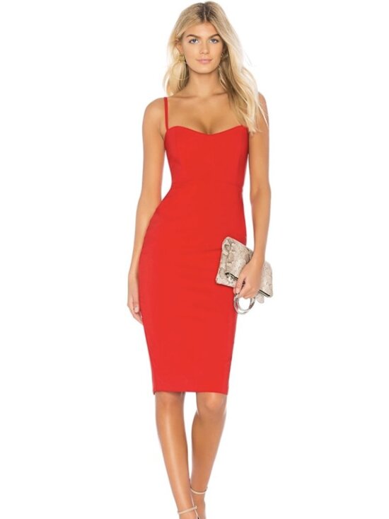Nookie Dresses & Skirts - NOOKIE REVOLVE Allure Midi Dress in Cherry Red XS Bodycon Cocktail Sexy Party